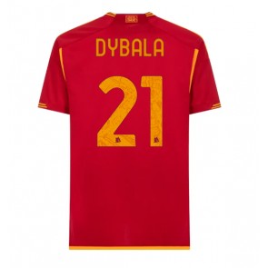 Lacne Muži Futbalové dres AS Roma Paulo Dybala #21 2023-24 Krátky Rukáv - Domáci